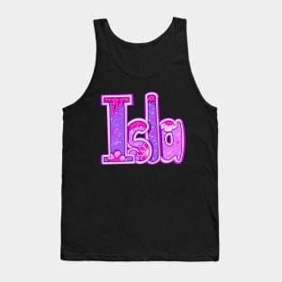 Isla girls first name in purple Personalized personalised customised name Isla Tank Top